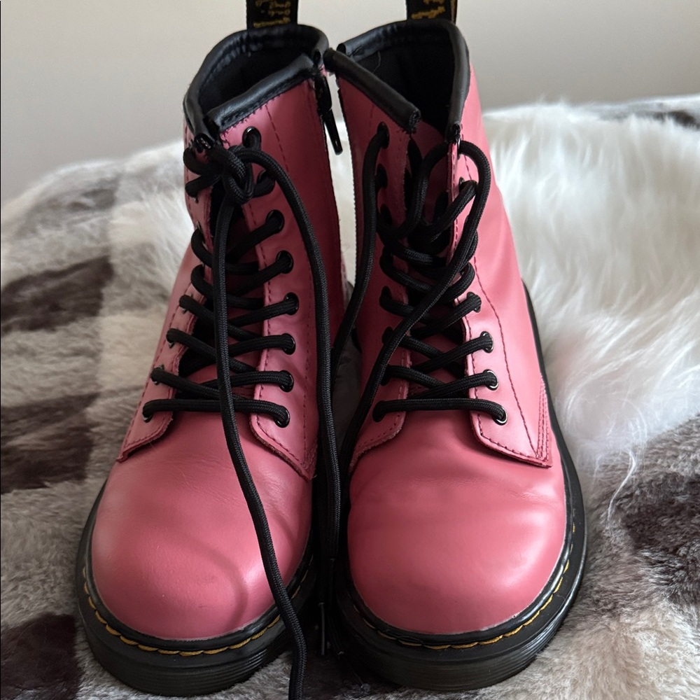 Pink girls combat boots